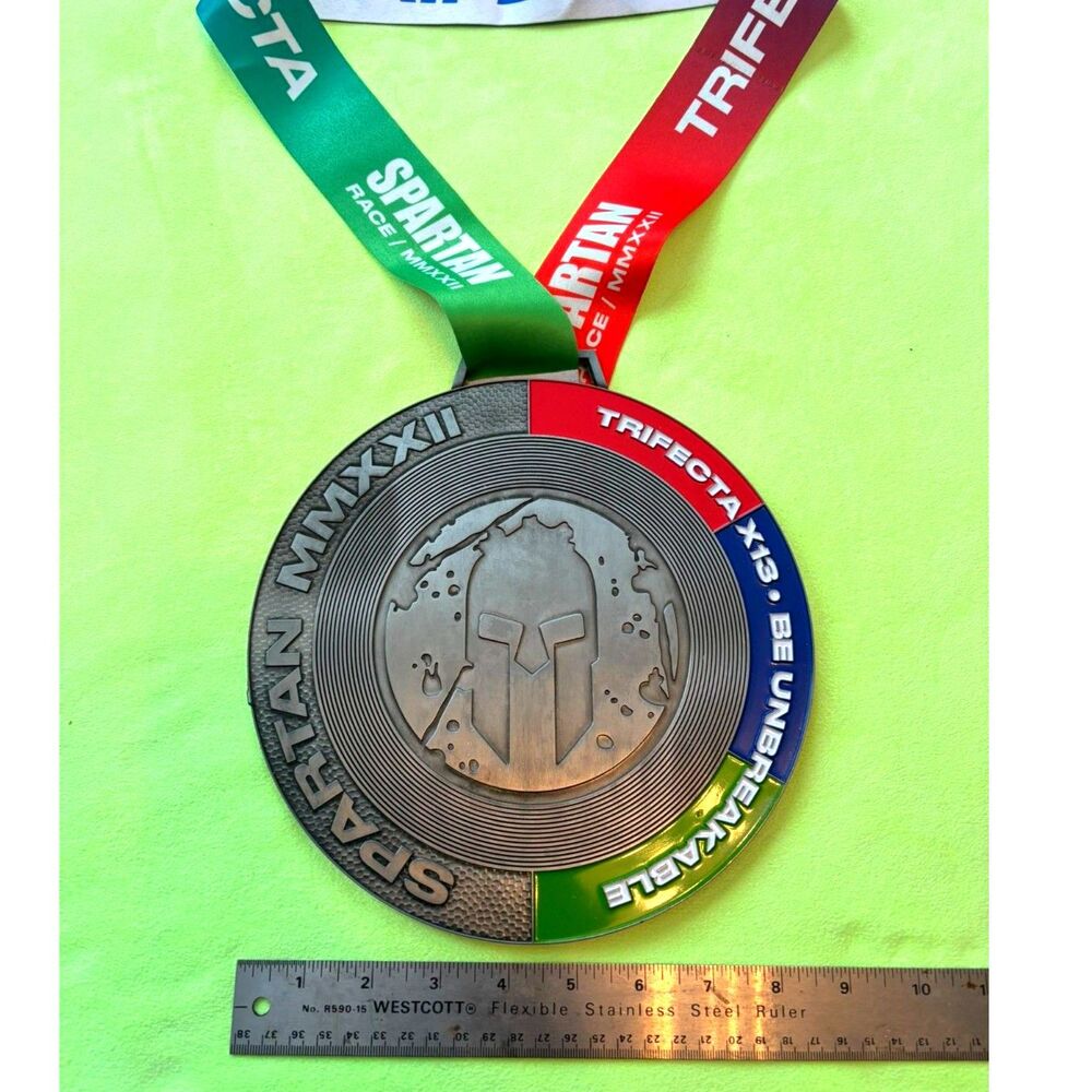 2022 Spartan Trifecta X13 Multi-Trifecta Medal with Original Ribbon MMXXII